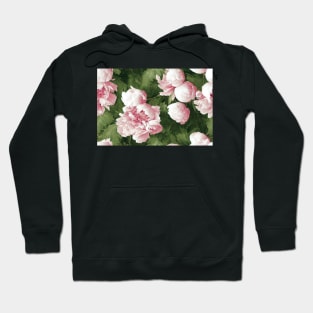 Beautiful green leaves , pink flowers design Hoodie